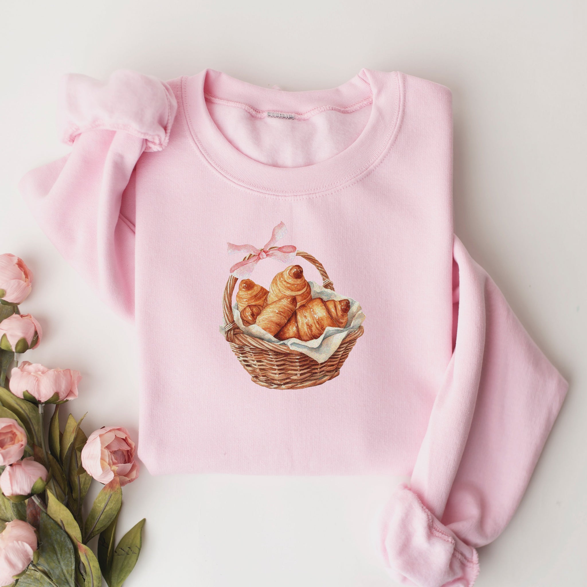 Croissant Basket Cottagecore Unisex Sweatshirt