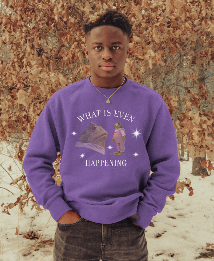 Purple online crewneck sweatshirt