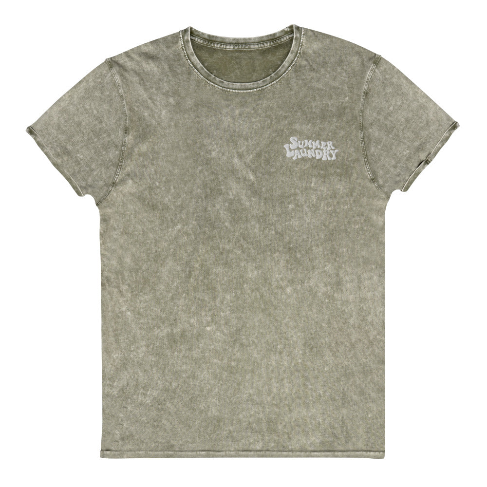Summer Laundry Embroidered Stonewashed Denim Shirt