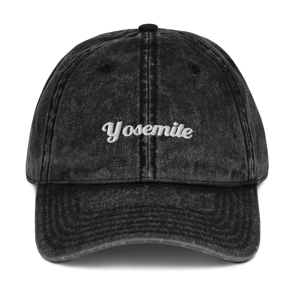 Yosemite Embroidered Vintage Cotton Twill Cap
