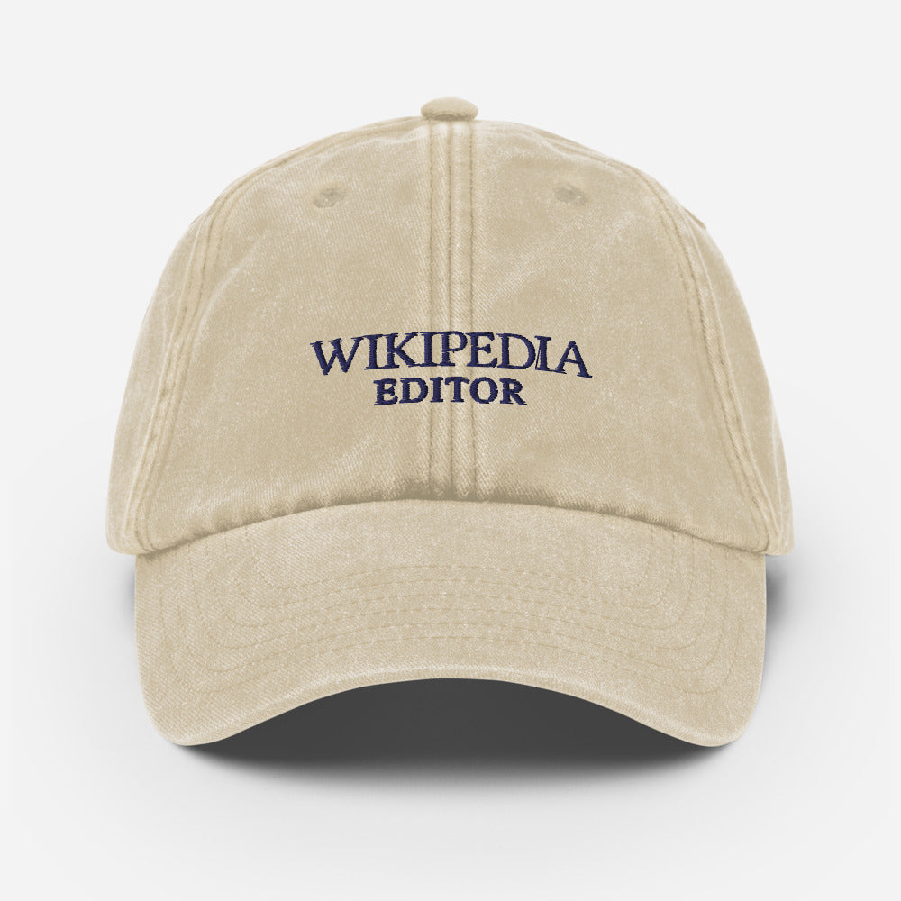 Wikipedia Editor Embroidered Vintage Hat